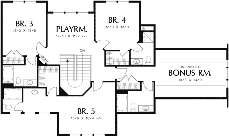 Luxury Home Plan Second Floor 011S-0168