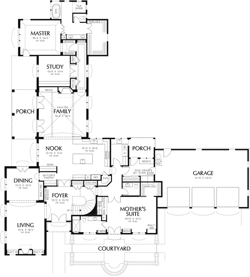 Country French Home Plan First Floor 011S-0170