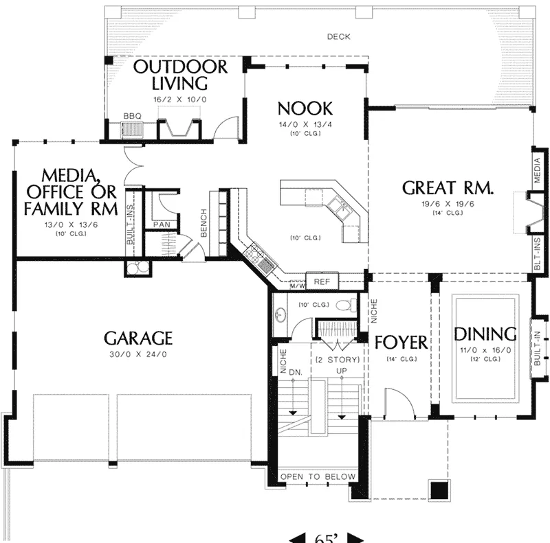 Prairie Home Plan First Floor 011S-0174