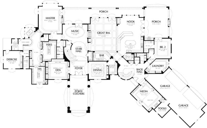 Sunbelt Home Plan First Floor 011S-0182