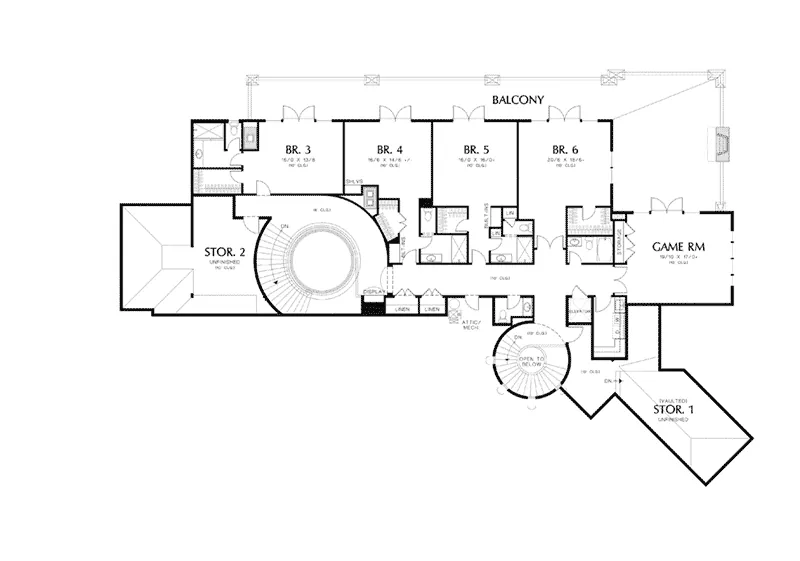 Sunbelt Home Plan Second Floor 011S-0182