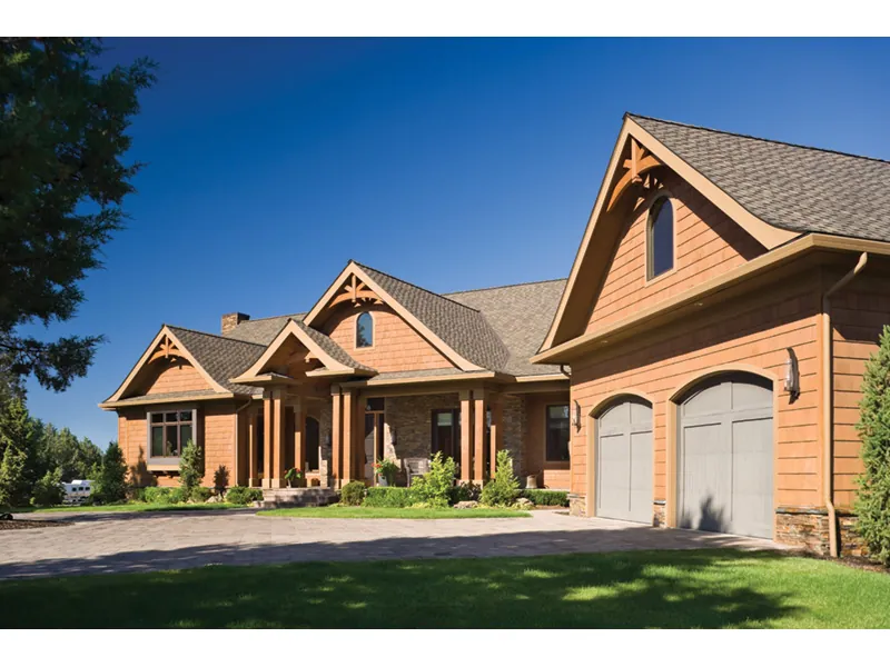 Craftsman House Plan Front Photo 01 - Montelle Hill Luxury Home Plans with Two Master Suites