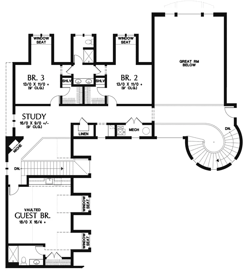 Modern Farmhouse Plan Second Floor - Asbury Park Luxury Home 011S-0196 - Search House Plans and More