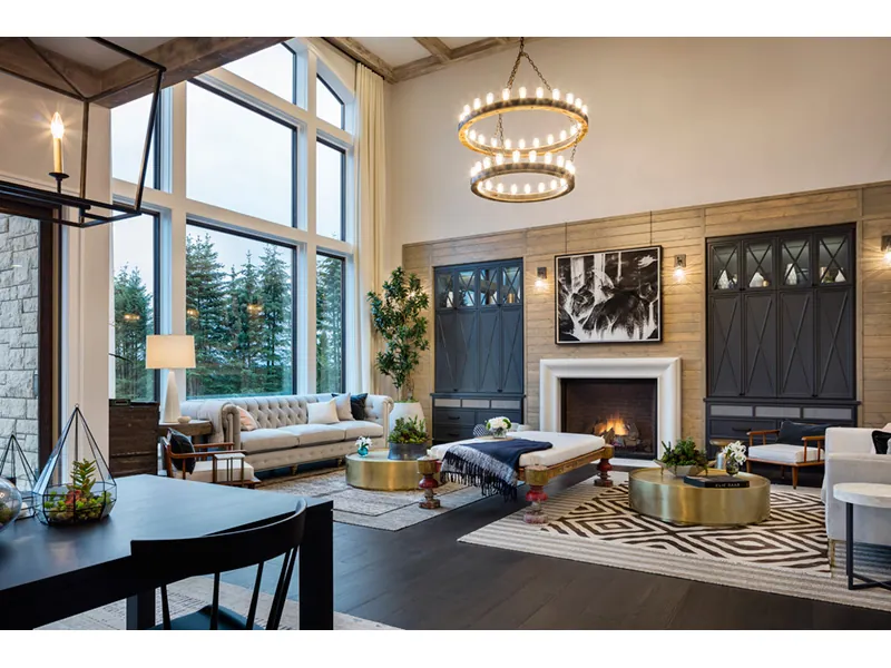 Modern Farmhouse Plan Great Room Photo 01 - Asbury Park Luxury Home 011S-0196 - Search House Plans and More