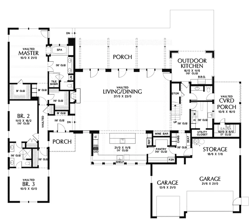 Luxury House Plan First Floor - 011S-0200 - Shop House Plans and More