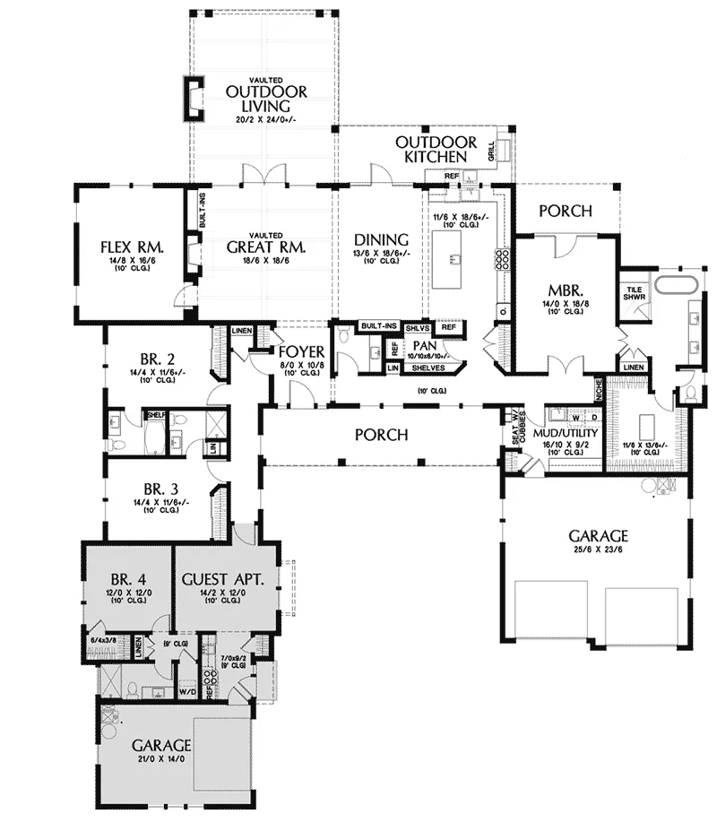 Country House Plan First Floor - 011S-0219 - Shop House Plans and More