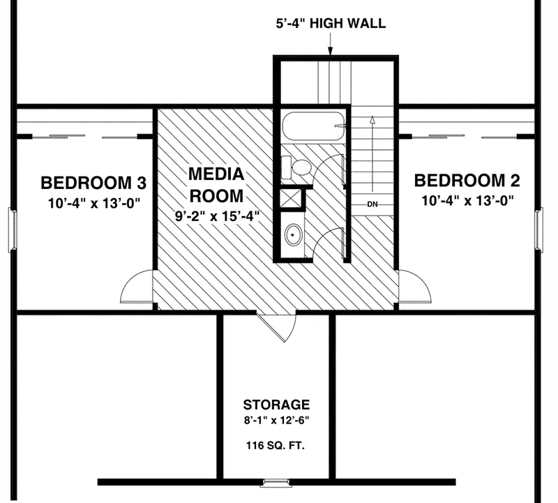 Cabin & Cottage Home Plan Second Floor 013D-0199