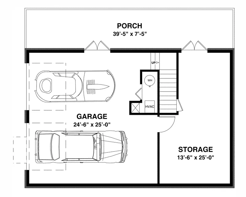 Traditional House Plan Lower Level Floor - Eunice Farm Country Home 013D-0199 - Search House Plans and More