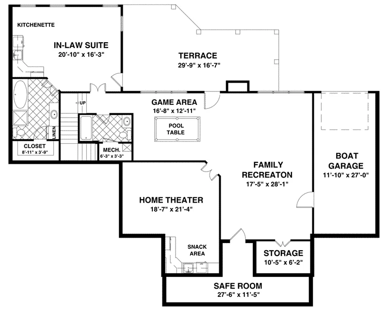 Lower Level Floor - April Acres Ranch Home 013D-0200 - Search House Plans and More
