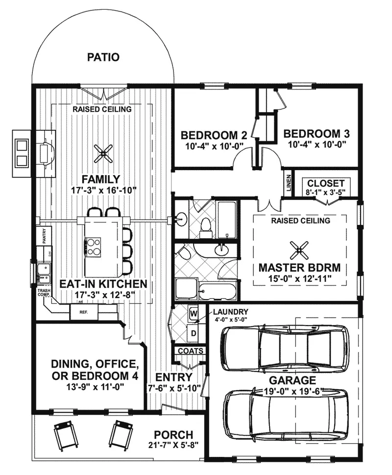 Arts & Crafts Home Plan First Floor 013D-0203