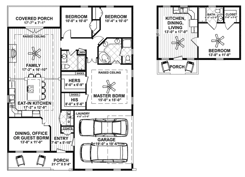 Ranch Home Plan First Floor 013D-0204