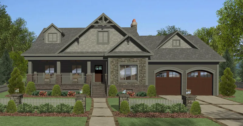 Ranch House Plan Front of Home - Whitfield Lane Ranch Home 013D-0205 - Shop House Plans and More