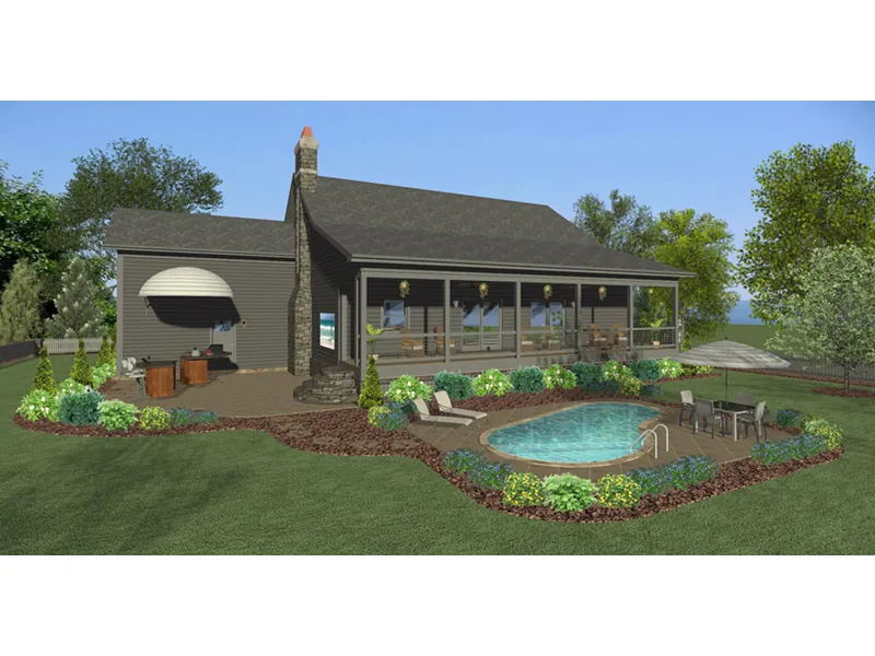 Ranch House Plan Rear Photo 01 - Whitfield Lane Ranch Home 013D-0205 - Shop House Plans and More