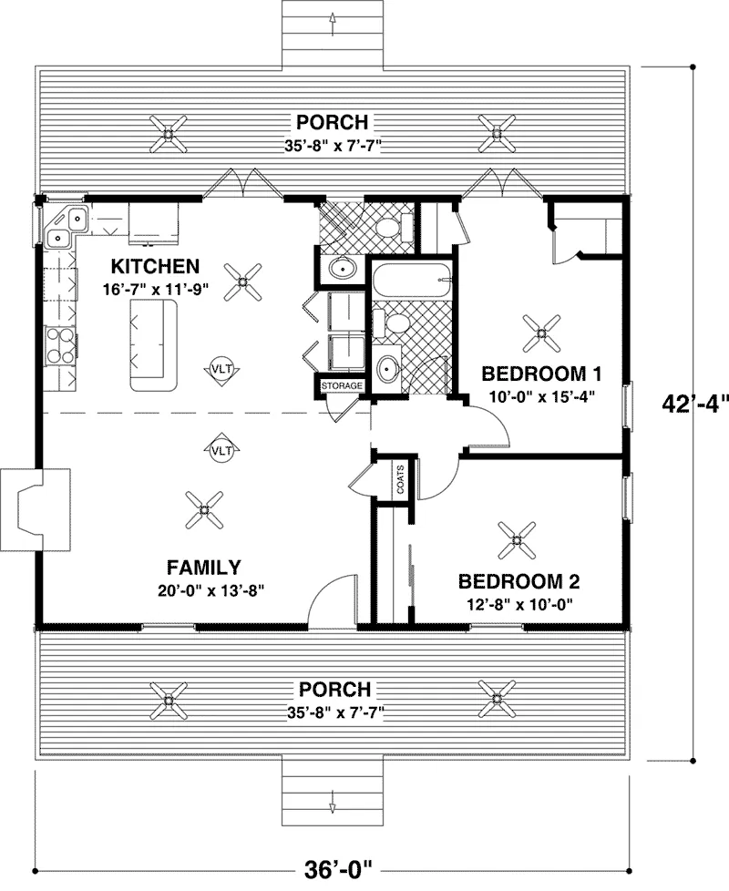 Southern Home Plan First Floor 013D-0208