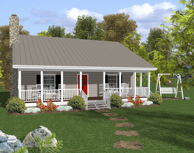 Cabin & Cottage House Plan Front of Home - Edison Bend Country Home 013D-0208 - Search House Plans and More