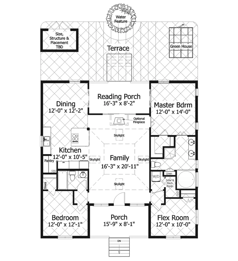 Craftsman House Plan First Floor - Eco Box Green Home 013D-0216 - Search House Plans and More