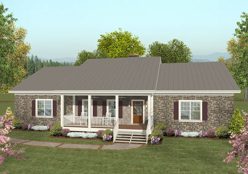 Country House Plan Front of Home - Creekstone Country Ranch Home 013D-0217 - Search House Plans and More