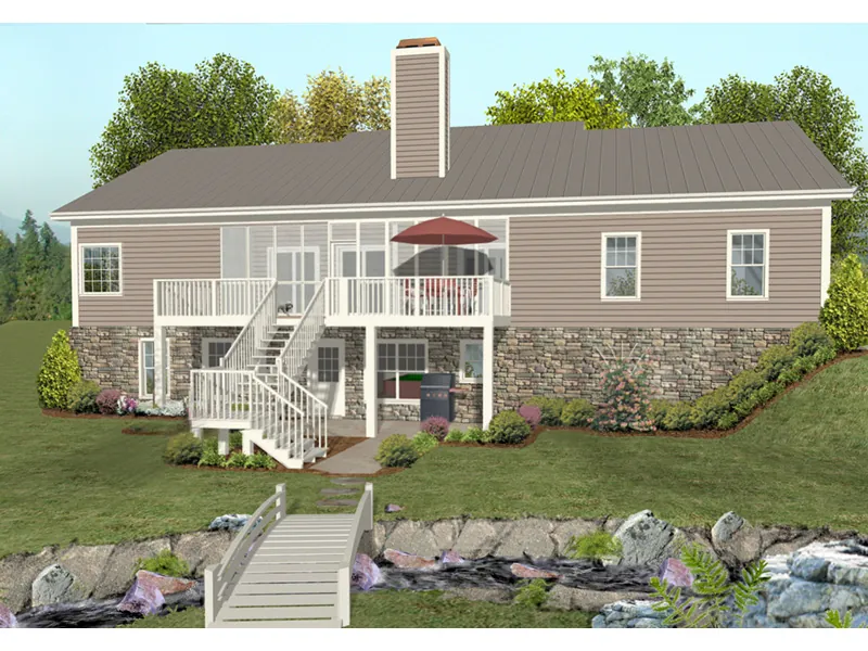 Country House Plan Rear Photo 01 - Creekstone Country Ranch Home 013D-0217 - Search House Plans and More