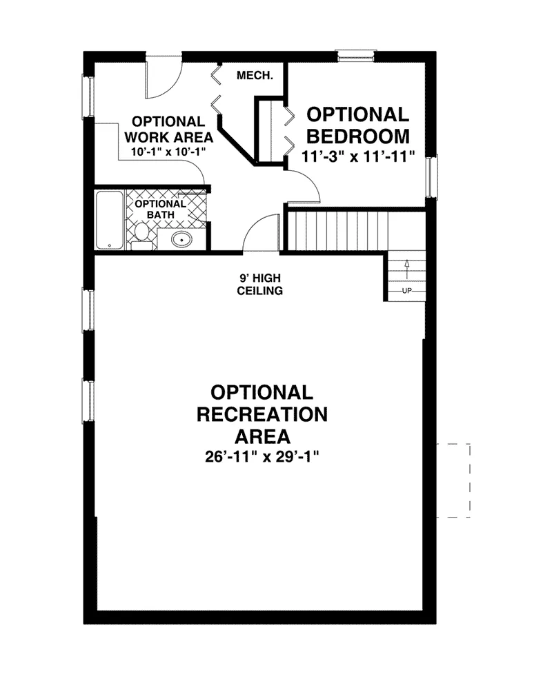 Craftsman Home Plan Basement 013D-0221