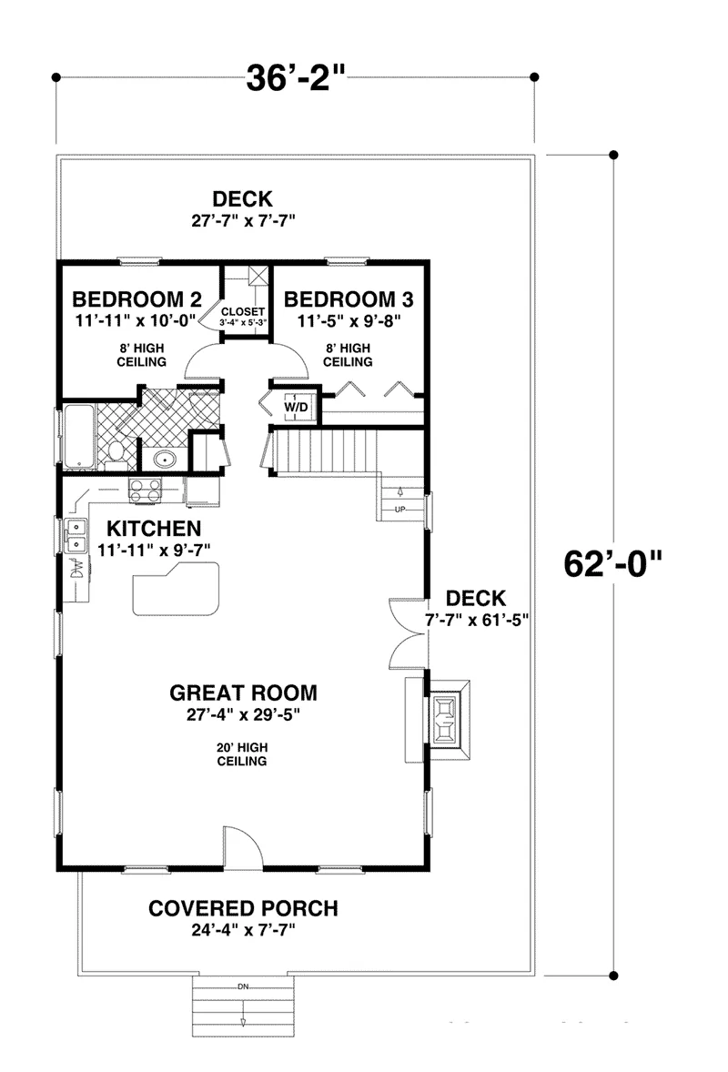 Vacation House Plan Lower Level Floor - Mountain Laurel Vacation Home 013D-0221 - Shop House Plans and More