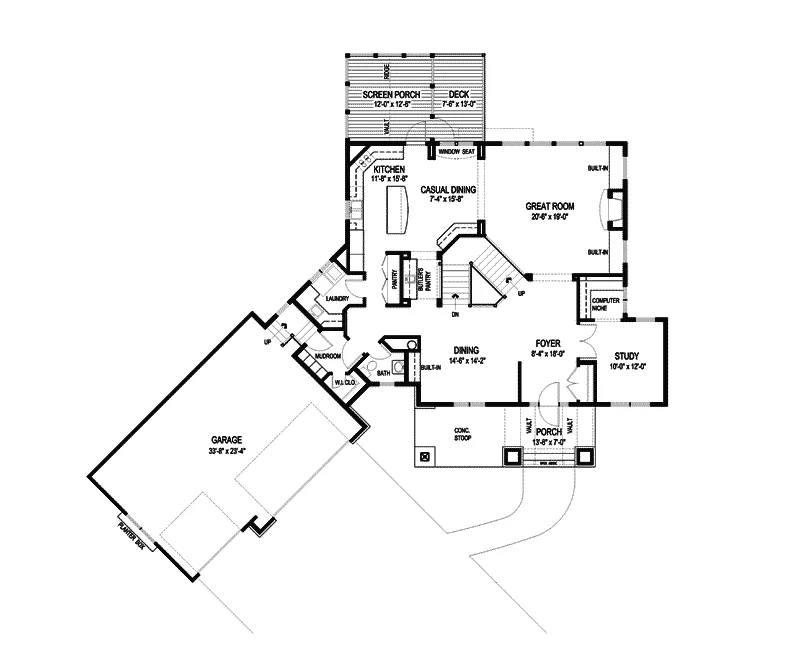 Arts & Crafts House Plan First Floor - Strayhorn Luxury Home 013S-0006 - Shop House Plans and More