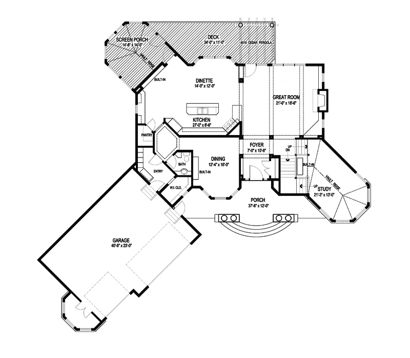 Prairie House Plan First Floor - Clarksdale Luxury Home 013S-0008 - Search House Plans and More