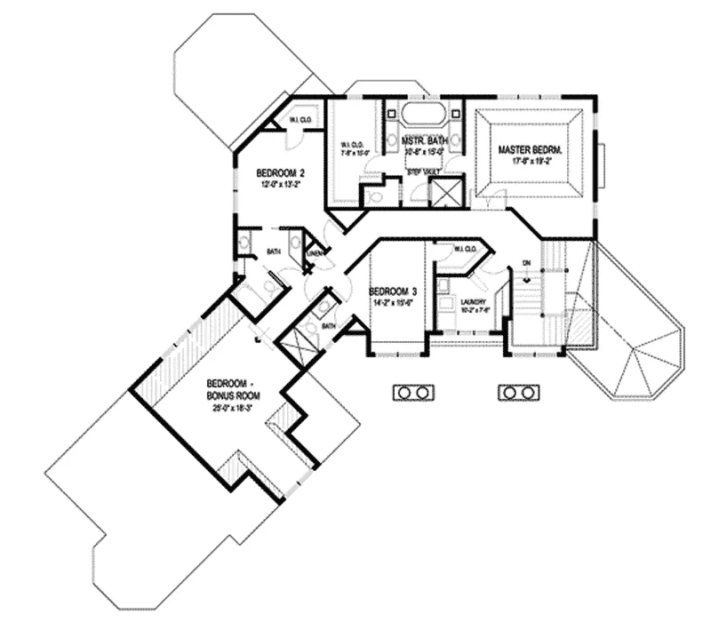 Arts & Crafts Home Plan Second Floor 013S-0008