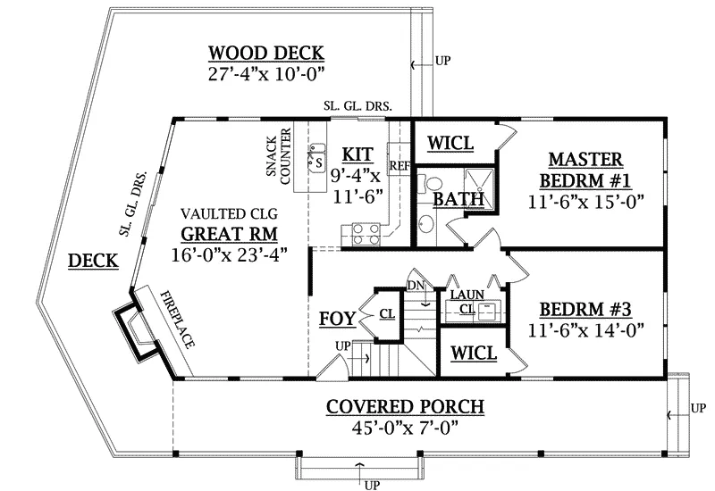 Contemporary Home Plan First Floor 016D-0102