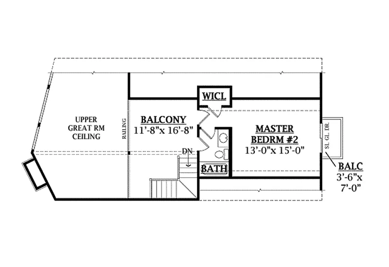 Contemporary House Plan Second Floor - Quailrun Rustic Acadian Home 016D-0102 - Search House Plans and More