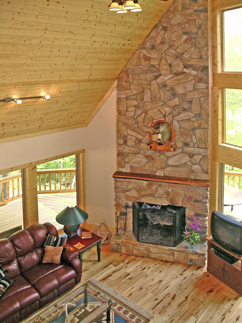 Contemporary House Plan Great Room Photo 01 - Quailrun Rustic Acadian Home 016D-0102 - Search House Plans and More
