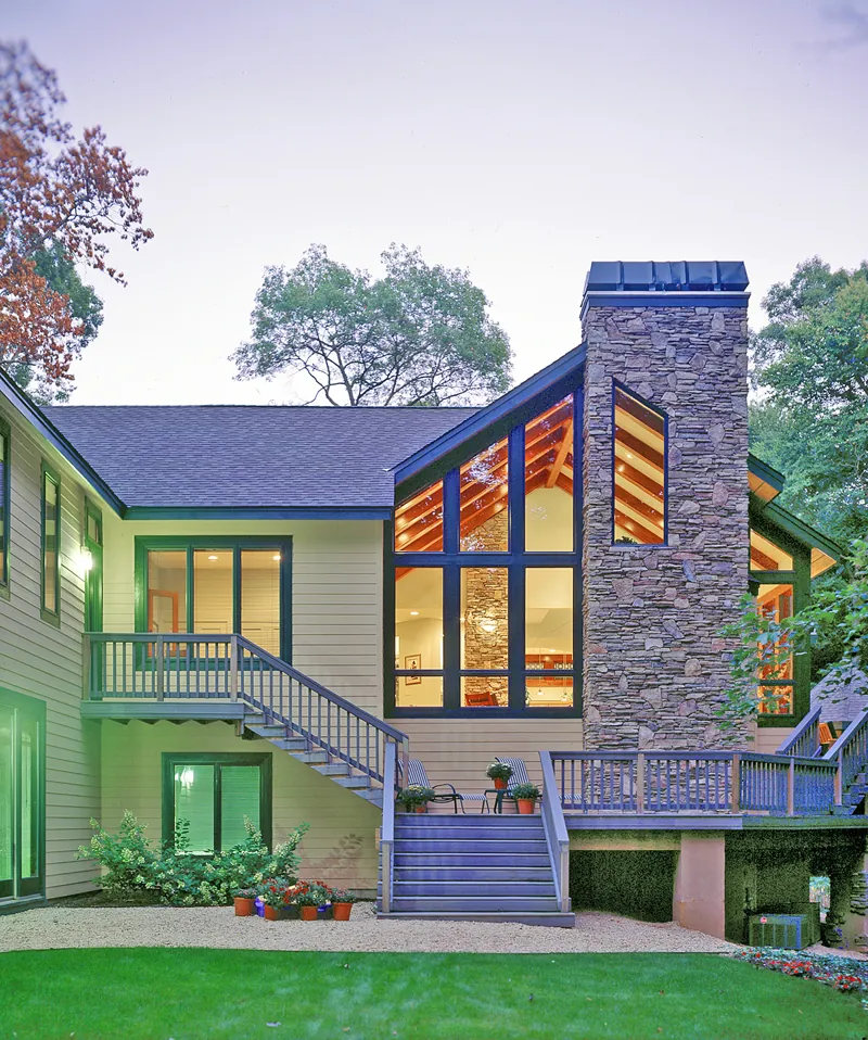 Contemporary House Plan Rear Photo 01 - Miller Luxury Craftsman Home 016S-0001 - Shop House Plans and More