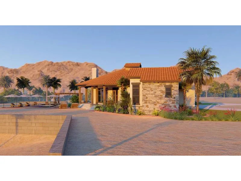 Sunbelt House Plan Front Photo 04 - Cordero Southwestern Home 019D-0046 - Search House Plans and More