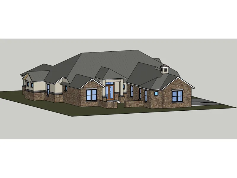 Southwestern House Plan Side View Photo - 019S-0005 - Shop House Plans and More