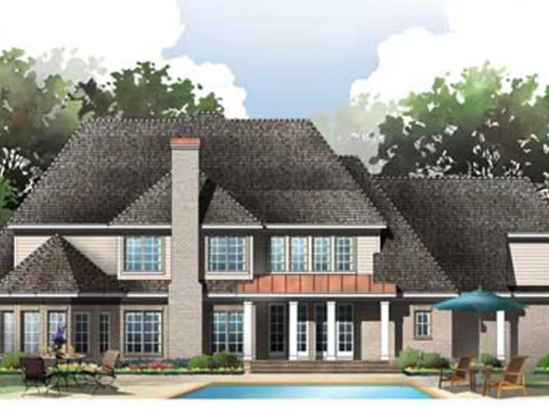 Country French House Plan Rear Photo 01 - 019S-0041 - Shop House Plans and More