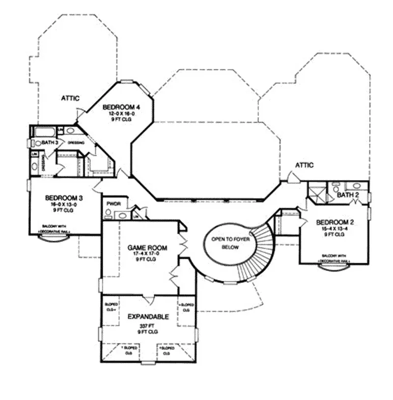Cabin & Cottage House Plan Second Floor - 019S-0046 - Shop House Plans and More