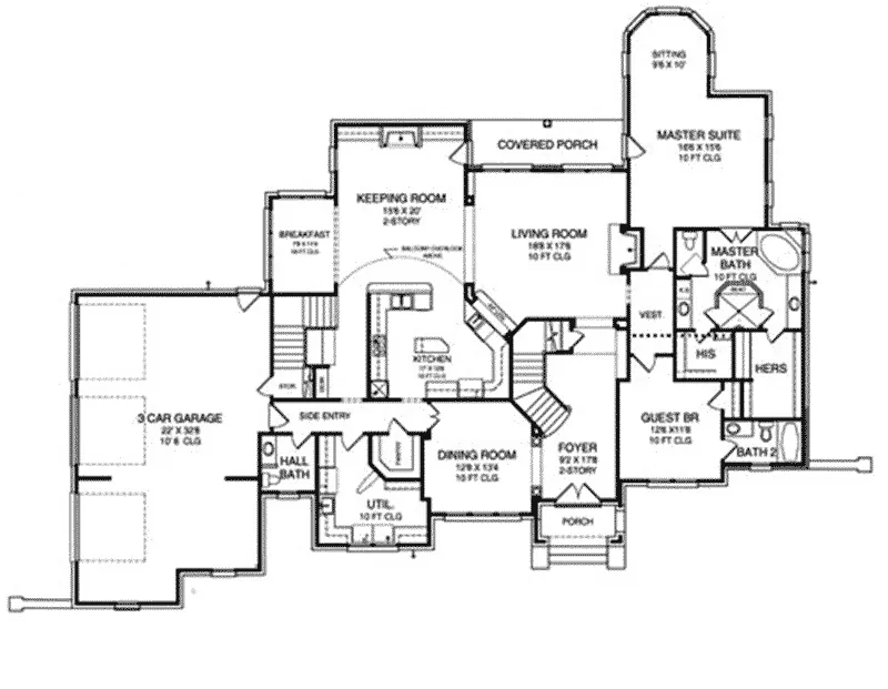 Luxury House Plan First Floor - 019S-0047 - Shop House Plans and More