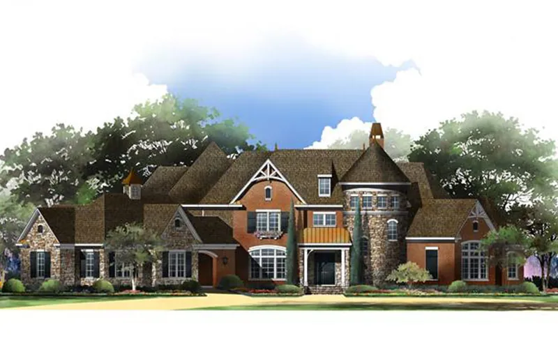 Country French House Plan Front of Home - 019S-0048 - Shop House Plans and More