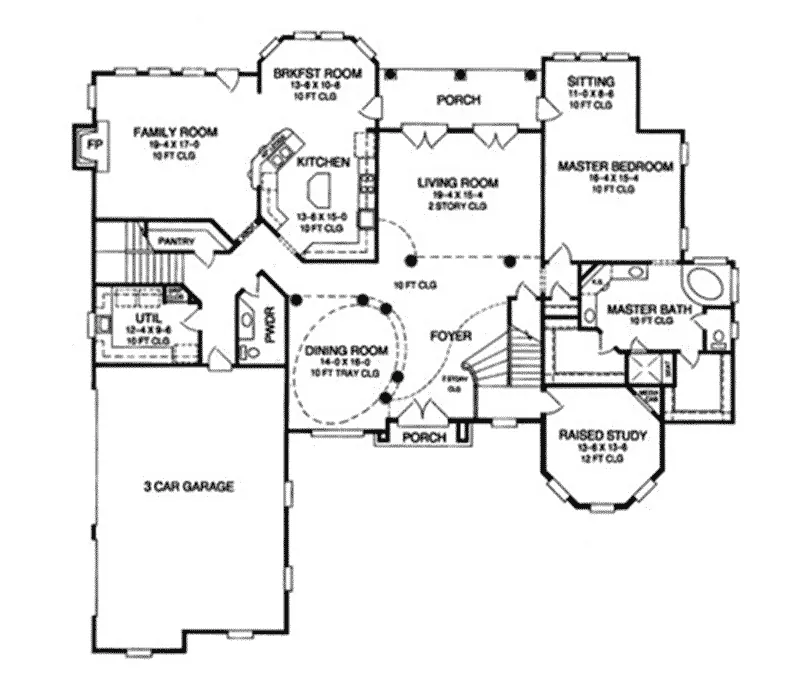 Luxury House Plan First Floor - 019S-0050 - Shop House Plans and More