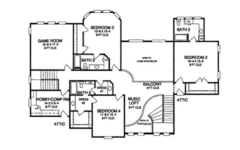 Luxury House Plan Second Floor - 019S-0050 - Shop House Plans and More
