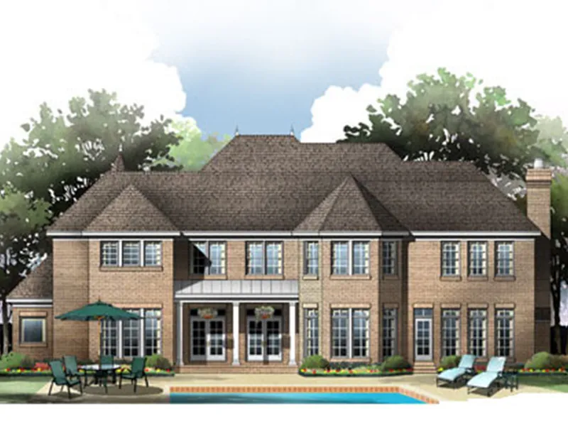 Luxury House Plan Rear Photo 01 - 019S-0050 - Shop House Plans and More