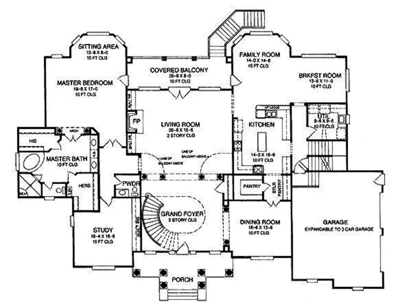 Traditional House Plan First Floor - 019S-0051 - Shop House Plans and More