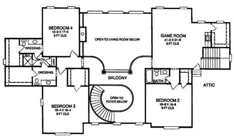 Traditional Home Plan Second Floor 019S-0051