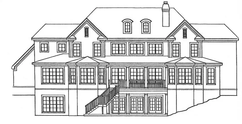 Traditional House Plan Rear Elevation - 019S-0051 - Shop House Plans and More