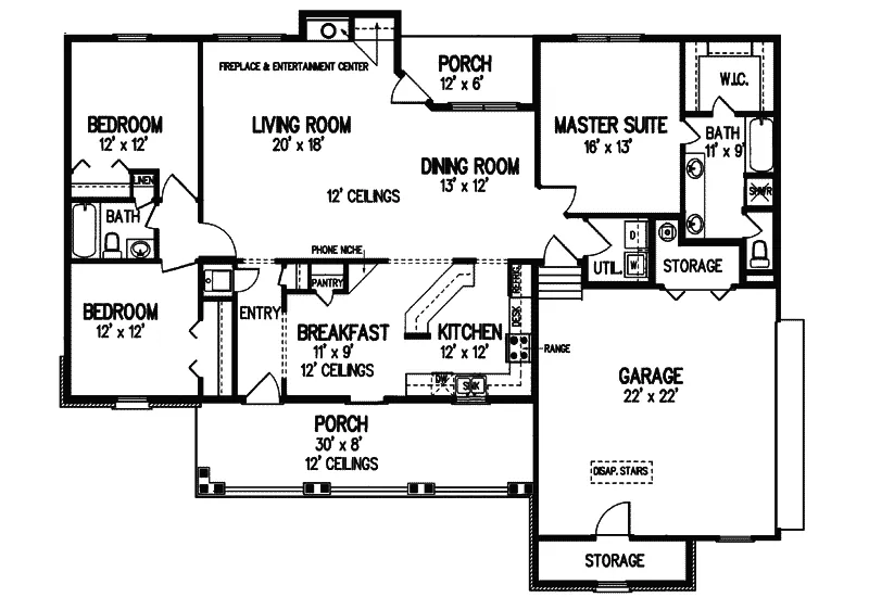 Country House Plan First Floor - Joliet Country Home 020D-0006 - Search House Plans and More