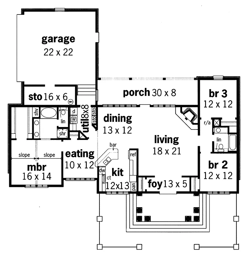 Vacation Home Plan First Floor 020D-0266