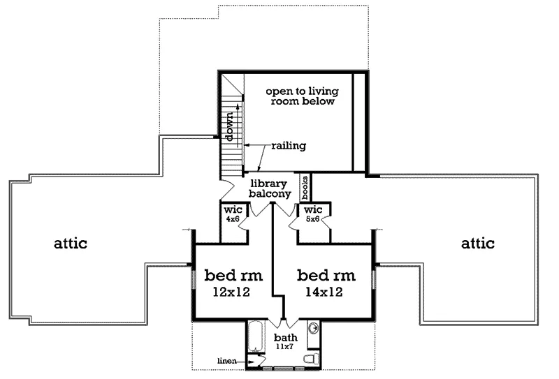 Country Home Plan Second Floor 020D-0344