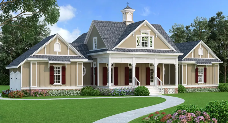 Country House Plan Front of Home - Layton Country Craftsman Home 020D-0344 - Shop House Plans and More