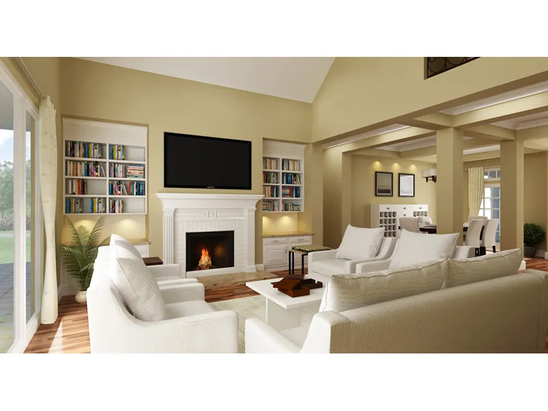 Country House Plan Living Room Photo 01 - Layton Country Craftsman Home 020D-0344 - Shop House Plans and More