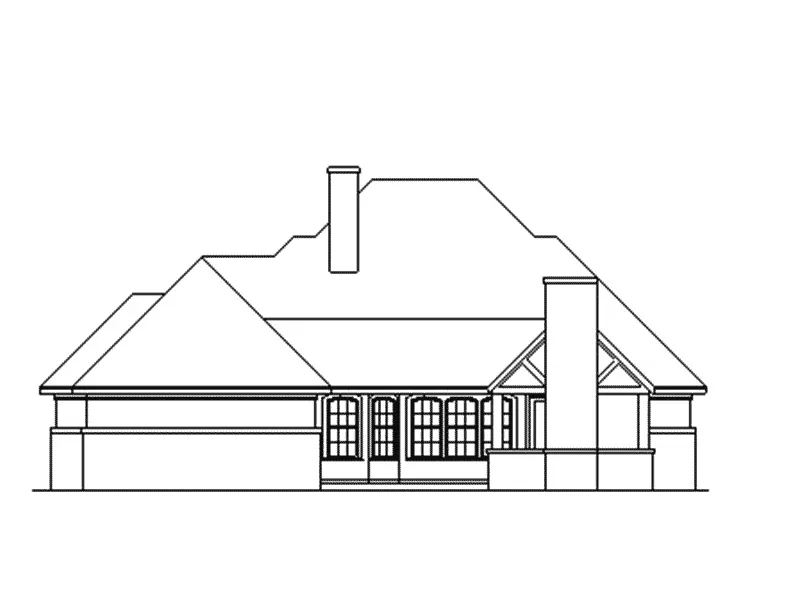 Craftsman House Plan Rear Elevation - Bambury Tudor Craftsman Home 020D-0346 - Search House Plans and More
