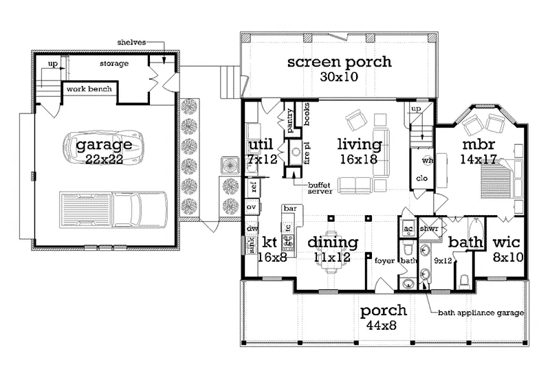 Home Plan First Floor 020D-0347